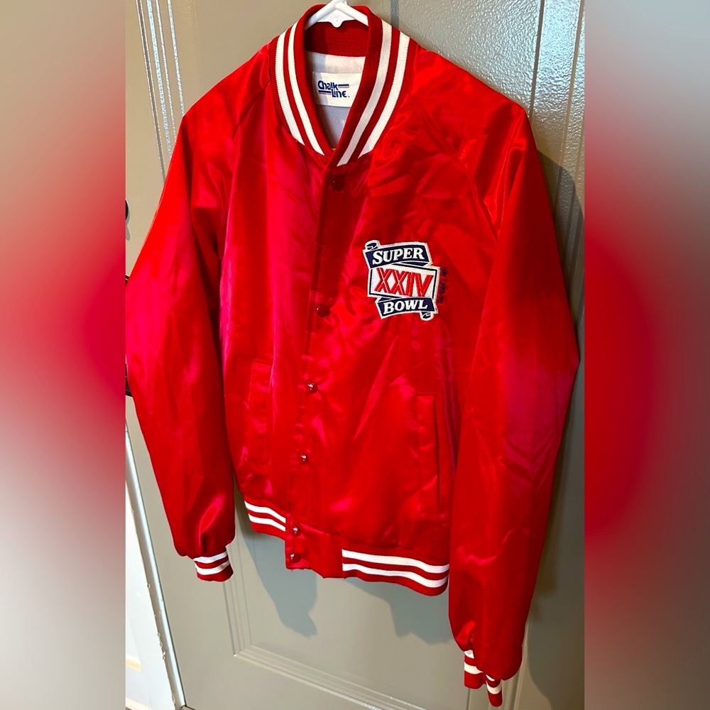 Chalk Line 1989 Bomber Jacket Commemorating Super Bowl Champs 49ers Size L VGC